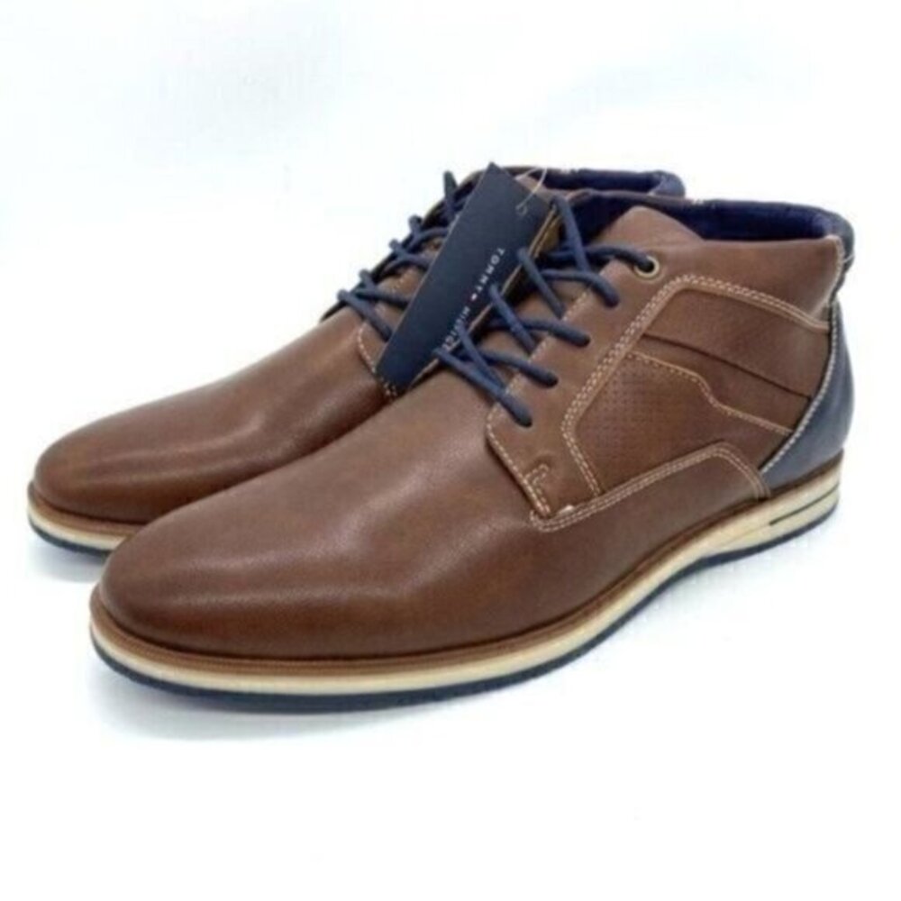 Tommy Hilfiger Boots Mens Leather Lace Up Ulan Chukka Size 10